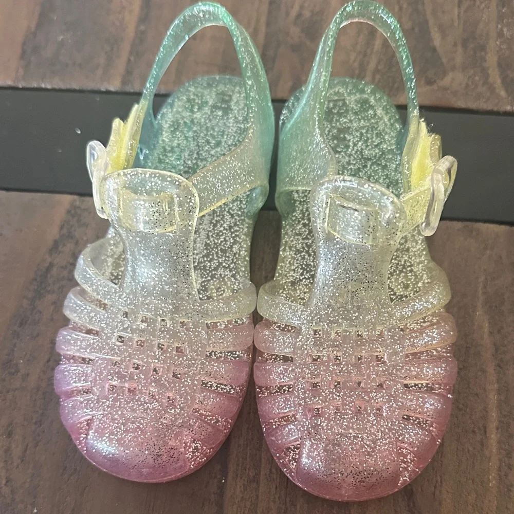 Kids Glitter Jelly Sandals toddler size 8